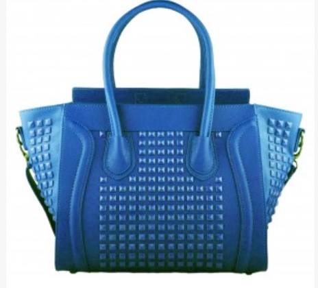Blue Miss Lulu Studded Shoulder Bag